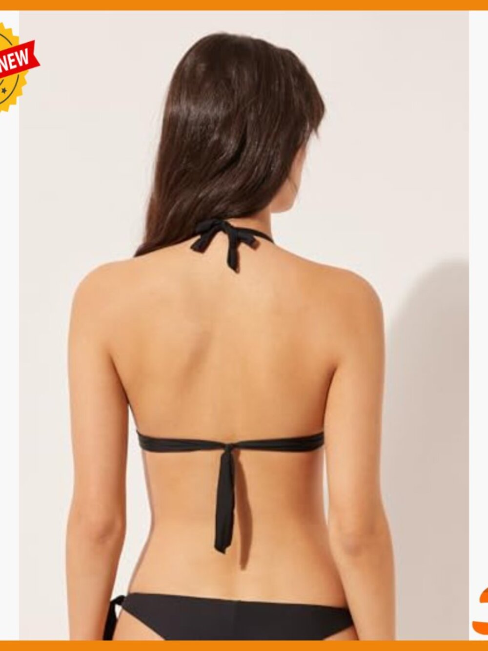 Graduated Padded Triangle Bikini Top Halter Neck Adjustable Straps - Picture 3 of 6